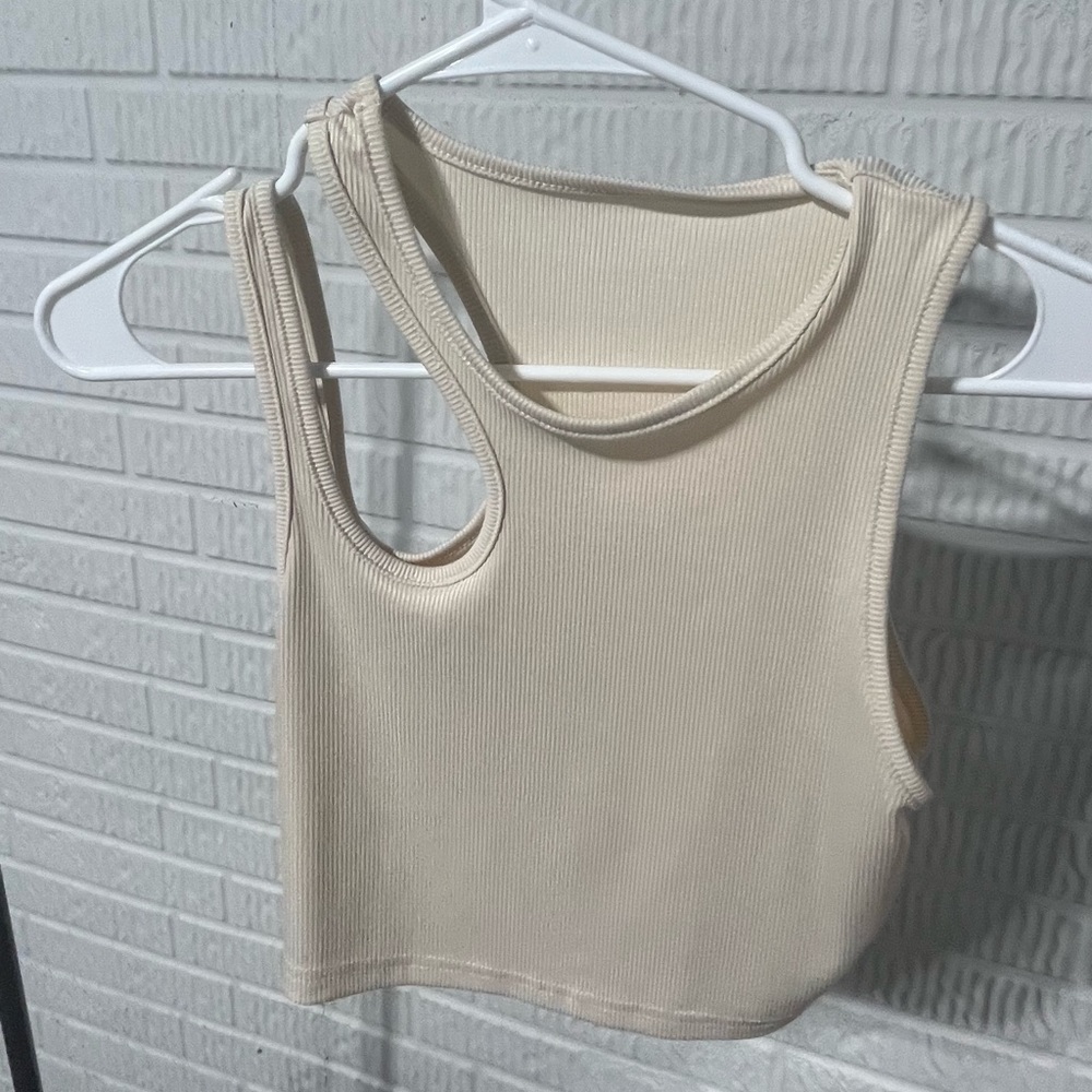 SHEIN Ribbed Cut Out Tank Top